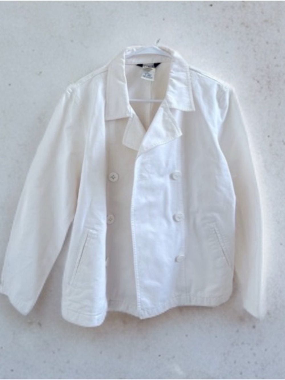 Vintage L.L. Bean Nautical Anchor Button Eggshell Women's Size Med Sport Jacket